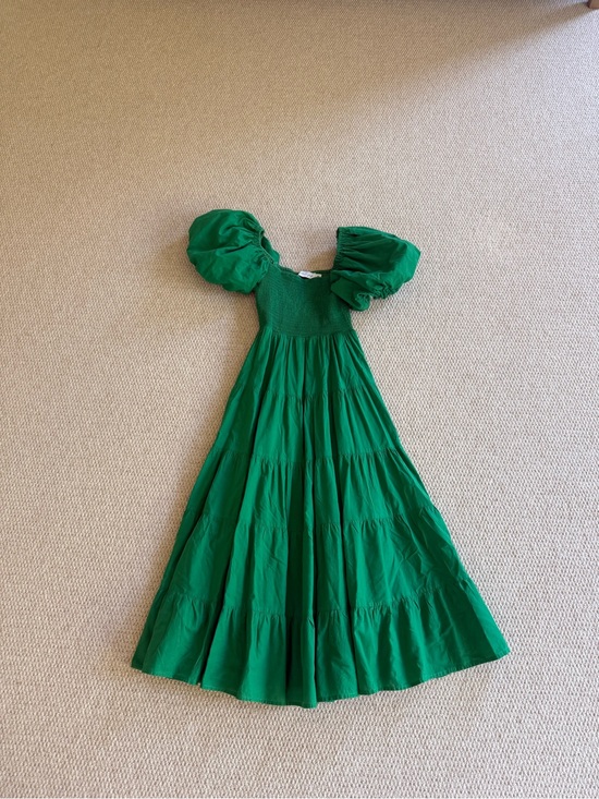 Petal & Pup Dresses & Skirts - Petal & Pup Green Tiered Puff-Sleeve Maxi Dress